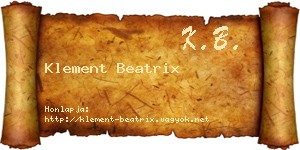 Klement Beatrix névjegykártya